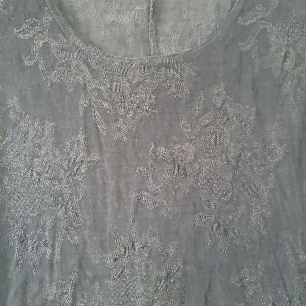 Marian‎ & Maral Mini Dress Womens Medium Black Floral Damask 90s Vintage Boho - Picture 2 of 6